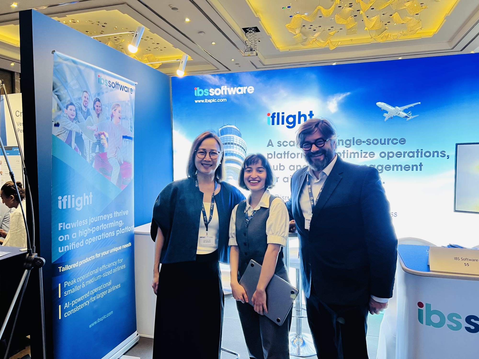 Sabrina at an aviation-technology industry event